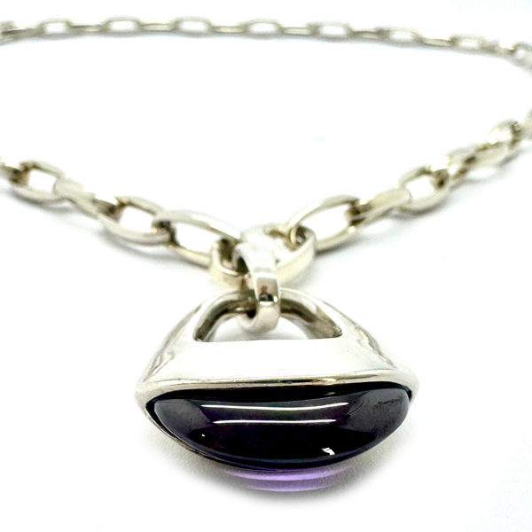 Lange Silberkette-/ Armband mit Amethyst