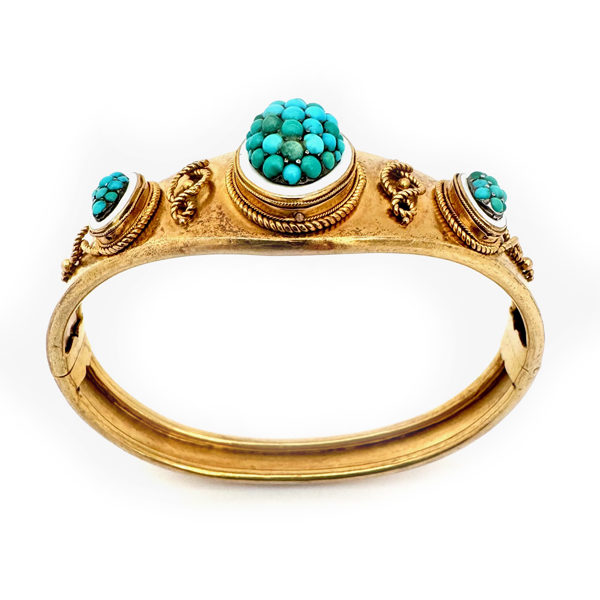 Antiker Armreif mit Türkiskugeln
